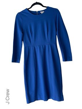 J CREW NWOT PONTE KNIT STRUCTURED SHEATH DRESS STRETCH EXPOSED ZIPPER |  Size 0
